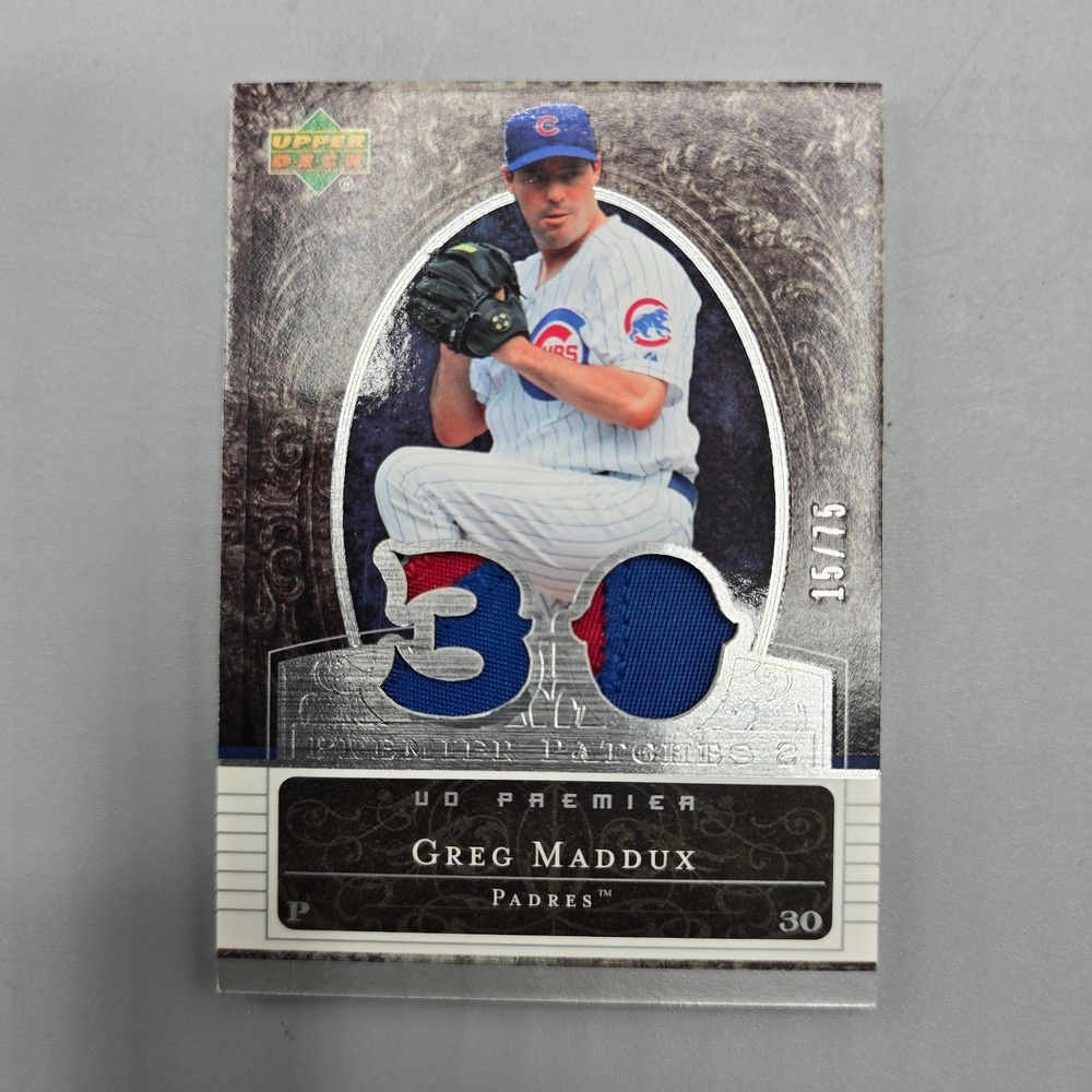 2007 Upper Deck Premier Greg Maddux Dual Patch Relic 15/75 Padres Cubs PP2-GM